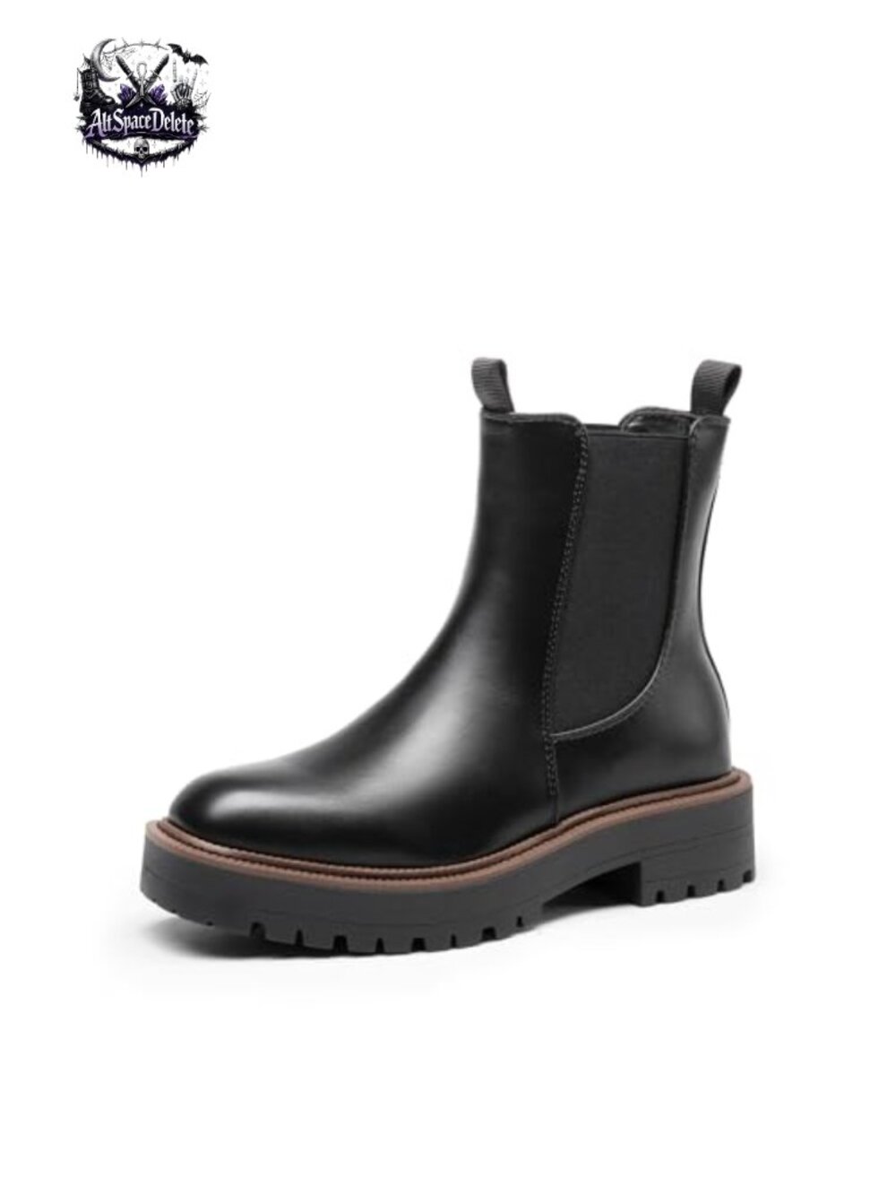 Faux Leather Chelsea Ankle Boots Square Toe Slip On Booties